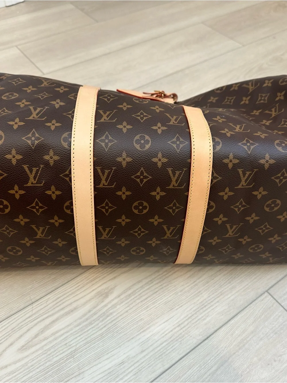 Louis Vuitton Monogram Canvas Travel Duffel with Natural Leather Trim